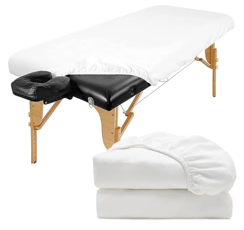 rngwaper Lot de 2 Drap Housse Table de Massage, 80 x 190cm Imperméables Housses de Protection pour Lit de Massage - Résistantes à l'huile - Lavables Drap...