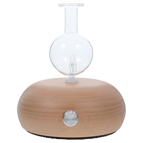 UKCOCO Difusor de Aroma con Base de Madera y Atomizador de Vidrio, 7 Luces Led, Mejora la Calidad del Aire, Adecuado para Sala de Estar y Biblioteca, Potencia 6w Estilo Varios Estilos