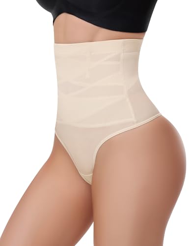 Yeblues Tummy Control Thong Shapewear For Women Seamless High Waisted Thong Panties Body Shaper Underwear cover