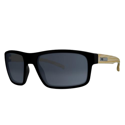 HOT BUTTERED - Óculos de Sol HB OVERKILL- Proteção UV 100%, Óculos Escuros Masculino e Feminino, Armação e Hastes Resistentes - Preto Esportivo, Lente Fumê Escuro