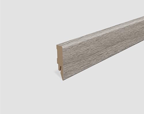EGGER Sockelleiste Eiche grau L698 | neues kubisches Profil | passend zu Fußboden Loja Eiche hellgrau