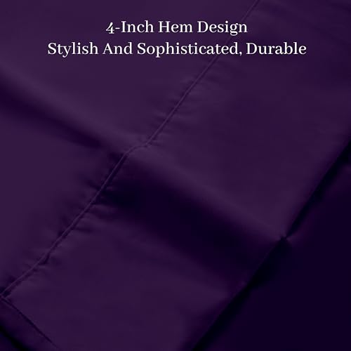 HBHLFZ King Flat Sheet - Ultra Soft Polyester Top Sheet - Hotel Quality Bed Sheets - Comfortable Wrinkle-Free - Easy to Care for - 1 King Flat Sheet Only(King,Purple)