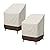 Amazon Basics Outdoor Patio Dining Arm Chair Cover, Set of 2, Beige/Tan