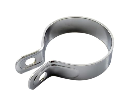 Collier de serrage universel pour pot d'échappement - 60 mm - Chromé - Pour scooter, moto, quad,...