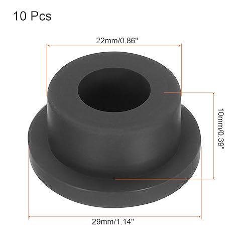 Image of UXCELL High Temp Silicone T-Shaped Rubber Stopper Plugs - Dia 22mm /0.86 inch, Black, Pack of 10 (OD 29mm) for Powder Coating, Plating, Waterproof Sealing
