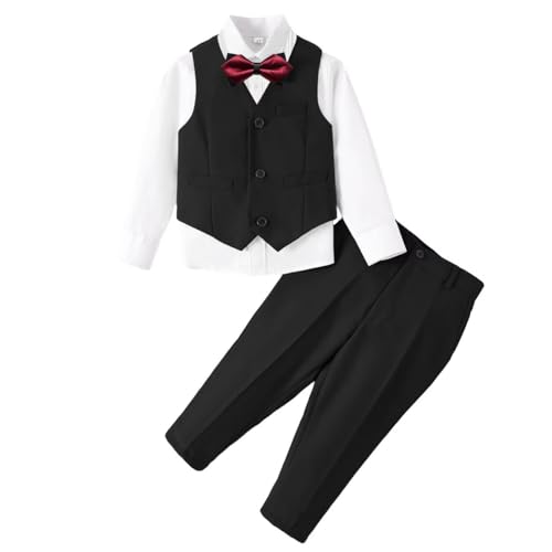 Image of Baby Boys Clothes Suits Toddler Formal Gentleman Wedding Outfit Dress 4Pcs Infant Suit Sets