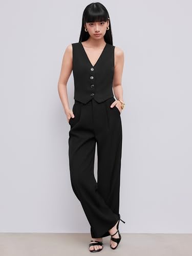 CIDER High Waist Pleated Wide Leg Pants2