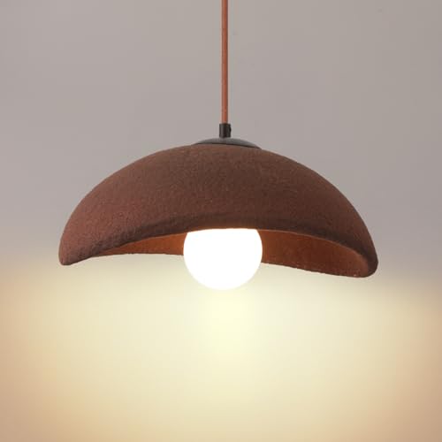 LIGKIN Suspension Luminaire Créative Lustre Nordique Abat-jour en Pierre Simulée Lampe Suspendue E27 Éclairage de Plafond Réglable Luminaire Plafonnier Ø30cm pour...