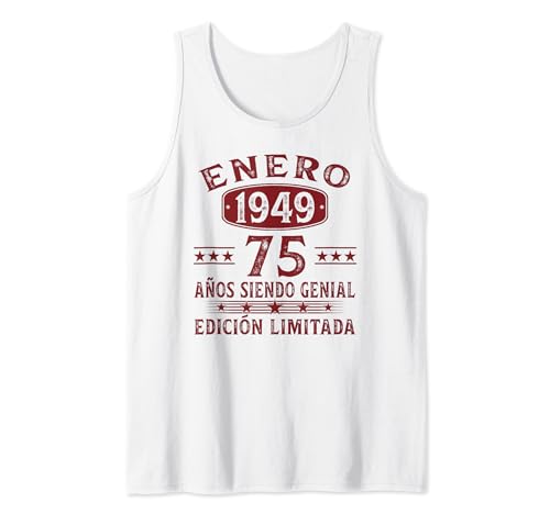 Enero 1949 Regalo 75 Años Cumpleaños Hombre Nacido En 1949 Camiseta sin Mangas