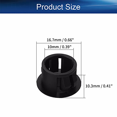 Image of Heyiarbeit 50pcs Hole Plugs 1 /2 inch / 13mm Nylon Plastic Round Snap in Type Locking Hole Tube Furniture Fencing Post Pipe Insert End Caps Black Tone