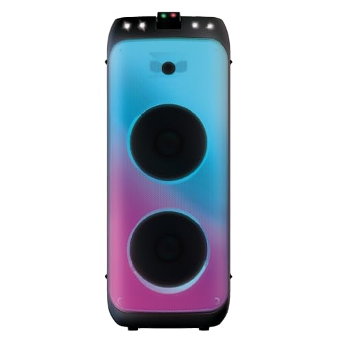 Vieta Pro Party 330 - Altavoz Profesional Potente 850W para Fiestas con Luces Láser y Flashes, Auracast para Multi-Altavoz, Doble Woofer 10', Batería Extraíble 14h, Entradas para DJ, Guitarra y Micro