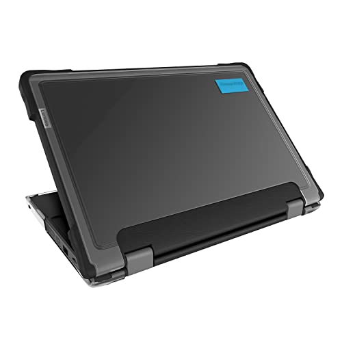 Image of Gumdrop SlimTech Custom Case Fits Lenovo 300e Chromebook 2nd Gen Intel (2-in-1) - Lightweight Protection Rubberized Thread Seamless Asset Tagging Embellishment Friendly Case for School or Work-Black