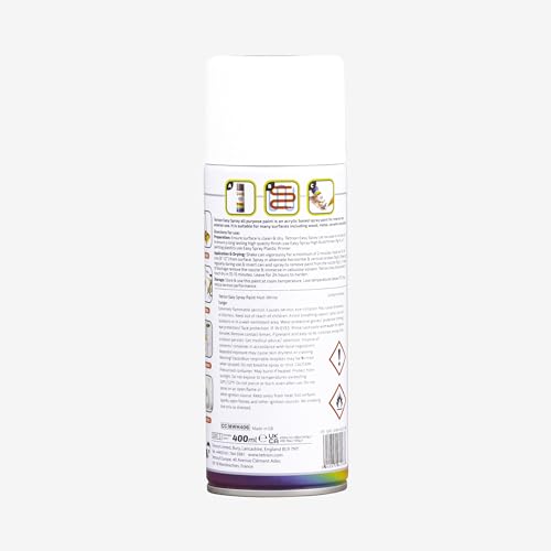 Image of Tetrion Easy Spray Paint - Matt White 400ml - All-Purpose Fast Drying Acrylic Spray for Wood, Metal, Plastic, Ceramic & More, Smooth Base Coat - Indoor & Outdoor Use, 13.5 Oz