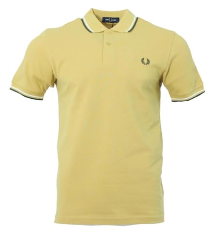 Fred Perry Herren Kurzarm Polo - M3600 (DE/NL/SE/PL, Alphanumerisch, L, Regular, Regular, Gelb C3)