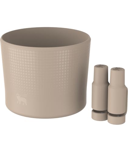 Image of Stanley Quencher Boot and Straw Cover Cap | Anti-Slip Silicone Protector for 14 oz Tumbler with Handle | Accessory Set for Stainless Steel Drinking Cup | BPA-Free | Sand