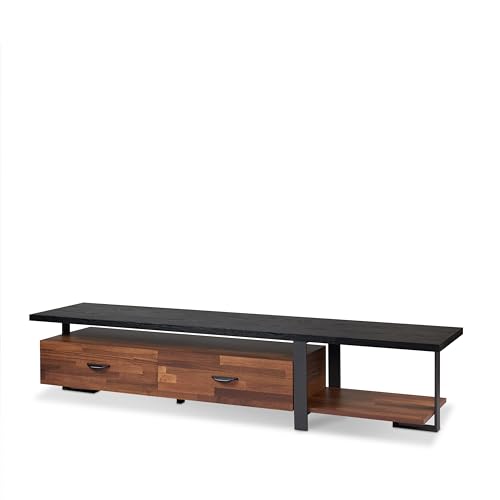 Image of Walnut Black TV Stand