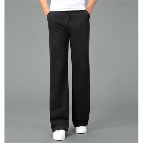 Men's Denim Pants Thin Loose Wide Leg Solid Color Casual Denim Pants2