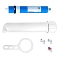 100GPD RO Membrane Filter Replacement with Reverse Osmosis Membrane Housing, Wrench, 1/4" Quick-Connect Fitting, Check Valve, Fit Under Sink RO Home Drinking Water Filter Filtration Purifier System