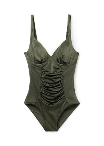 Woman's Shiny Satin Slimming One Piece Swimsuit