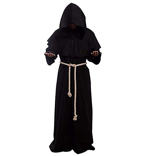 YJZQ Medieval Friar Hooded Monk Costume Renaissance Priest R