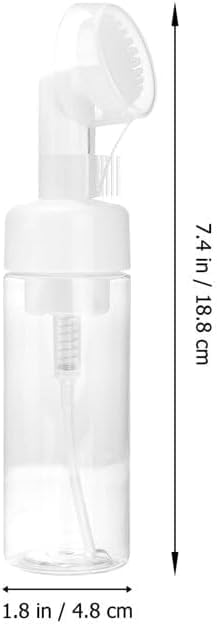 1Pc Transparent Empty Plastic Foam Dispenser Bottle Refillable Foaming Bottles Soap Dispenser Pump Bottles with Gel Head Wash Brush for Cleaning Travel 200ml,Refillable Containers2