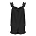 Women Pajama Set 2 Piece Sleeveless Casual Ruffle Soft Tank Top and Shorts Sleepwear Loose Fashion Lounge Homewear Black
