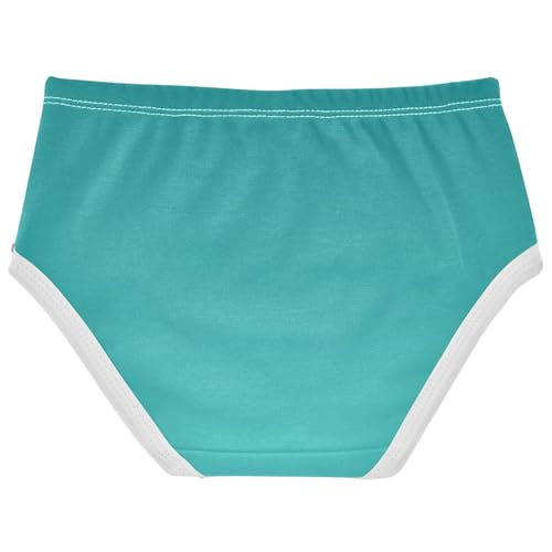 Joisal Teal Blue Medium Turquoise Gradient Little Girl Panties Toddler Girls Underwear Cotton Florals Briefs Undies Kids 2t2