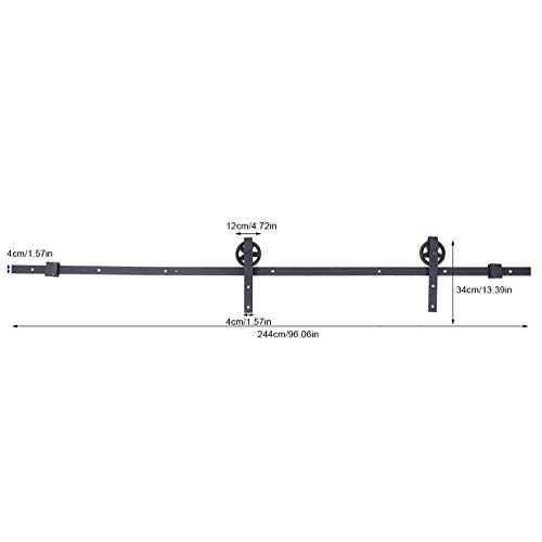 Kit de Trilho Deslizante para Porta de Celeiro, Kit de Trilho Com Rolo, Movimento Suave e Silencioso