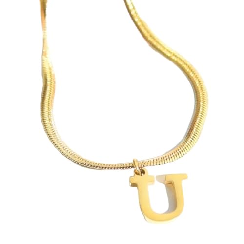 Collier lettre acier inoxydable 316L pour soirée hip hop et look branché chaîne de lame femme