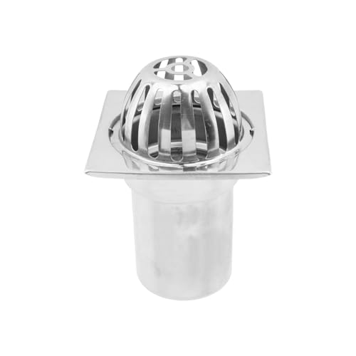 LC LICTOP Roof Floor Drain Cover Non-Blocking Stainless Steel Dome Strainer for Outdoor Balcony Garden Basement & Gutter Drainage with 3 Inch Pipe & 4.78 Inch Flange Length