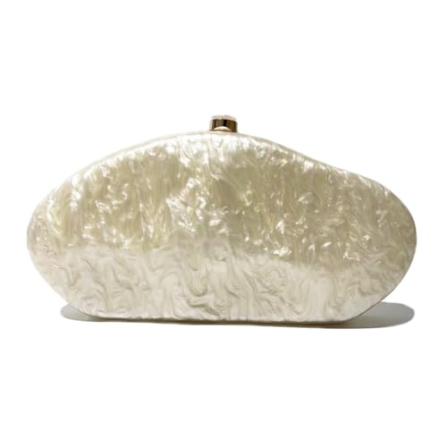 Image of Acrylic Shell Clutch Purse for Women Metallic Evening Bag Large Designer Acrylic Handbag for Wedding Party Prom