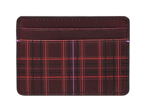 Fossil Porte-Cartes Bronson Slim anti-poches pleines, Cuir Rouge Élégant
