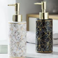 Miniatura 7 de Dispensador de jabón de cerámica con bomba a prueba de óxido, dispensador de jabón líquido de mano de repuesto de 10 onzas para baño y cocina