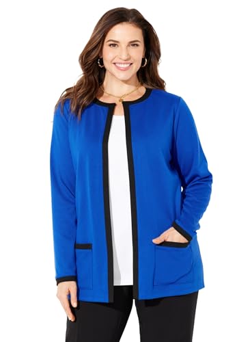 Catherines Women's Plus Size Ponte Jewel Neck Blazer