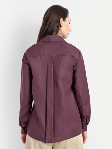 Image of FNOCKS Women's Full Sleeve Shirt Cotton Blend Tunic Top Office Wear