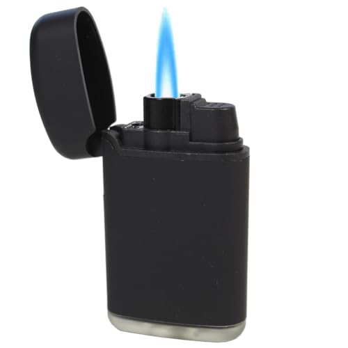 Sturmfeuerzeug Outdoor Turbo Feuerzeug seidige Soft Touch Oberfläche schwarz Jetflamme windfest Gas Turbofeuerzeug Jet Flame