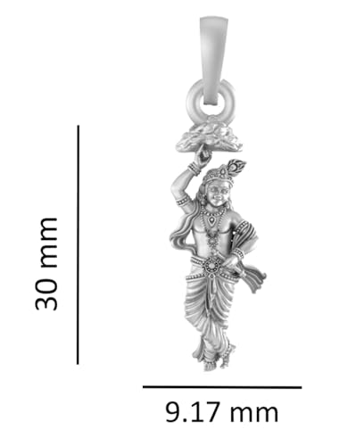 Pendentif Krishna argent pur 925 Mtrolls, médaille ciselée - 4