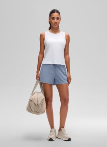 Image of CRZ YOGA Pima Cotton Cropped Tank Tops for Women Workout Crop Tops High Neck Sleeveless Athletic Gym Shirts