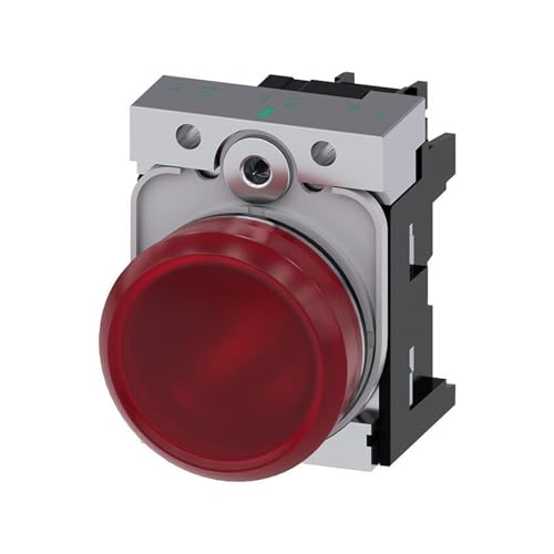 Piloto luminoso LED redondo metálico 22 mm rojo 230V CA terminal tornillo 3SU11566AA201AA0