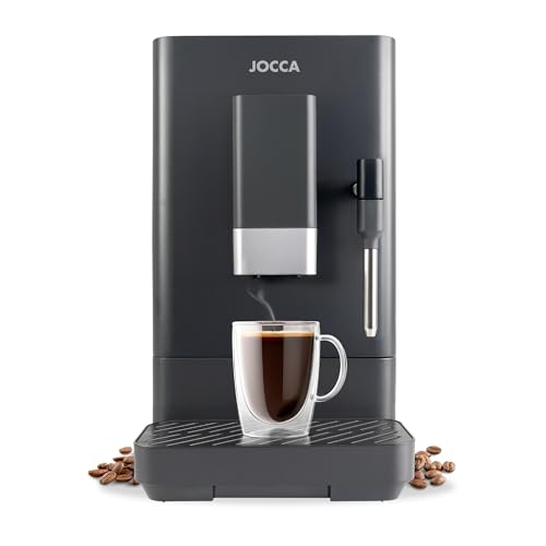 Jocca - Macchina da caffè super automatica 20 bar, 1350 W, serbatoio 1,5 l, mulino integrato a 15 livelli, vaporizzatore, espresso doppio, americano, sistema autopulente