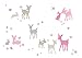 lovely label Pegatinas Infantiles de Pared de Conejos y Ciervos - Adhesivo Infantil Libre de PVC para Habitaciones de Niños - Adhesivos Infantiles de 42 unidades/ Fucsia & Gris