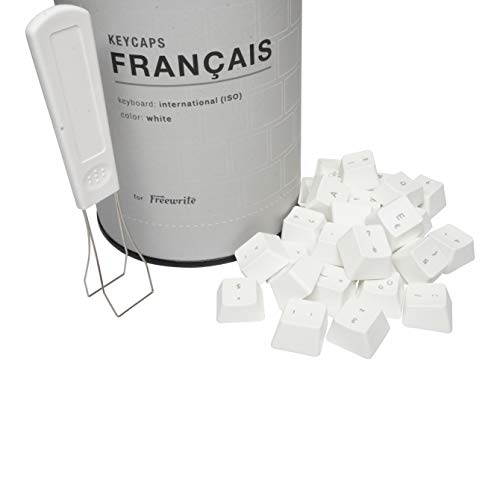 Jeu de Touches AZERTY Freewrite avec caractères français [ISO] - Kit de Remplacement partiel de Touches Freewrite pour Obtenir Un Clavier français AZERTY, avec Outil d'extraction des Touches Cover