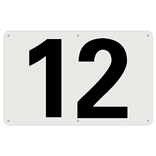 SICHENG アルミ板駐車場番号札防水.耐候 スクリーン印刷金属ベーキングワニス 径4.8φmm穴×6隅 ナンバープレート プレート看板 駐車場 数字 番号 標識 表示 屋内外対応