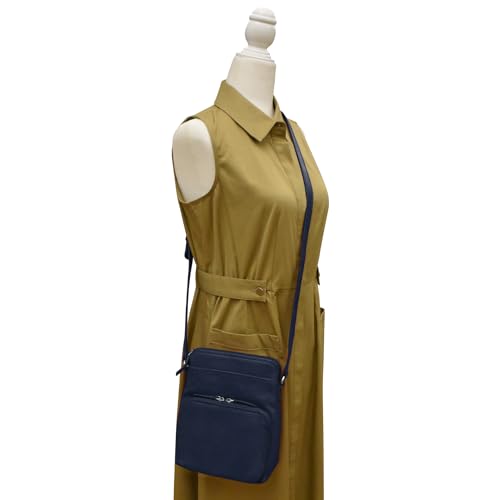 Image of ili New York Genuine Leather Crossbody Bags for Women - Premium RFID Blocking Shoulder Bag Organizer with Adjustable Strap
