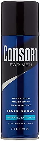 Consort Extra Hold Mens Hair Spray, Unscented, 11 oz