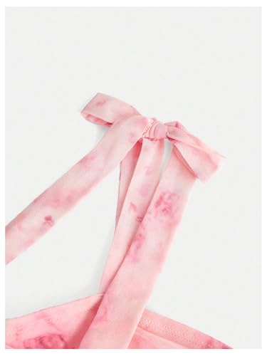 Verdusa Girl's Floral Tie Shoulder Ruffle Dress Ruched Tiered Sleeveless Short Summer Dresses3