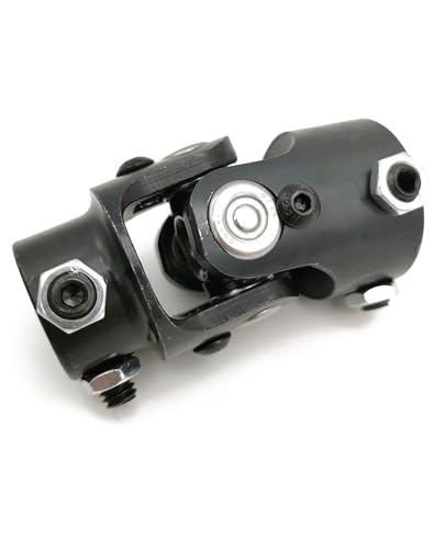 Ensun 3/4 DD x 1 DD Black Single Steering Shaft Universal U Joint, Maximum Working Angle: 35° Degree, Total Length: 83mm (3-1/4