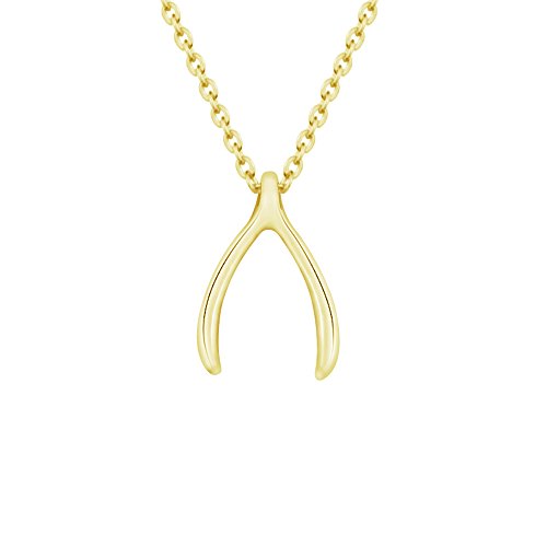AOCHEE Delicate Lucky Wishbone Pendant Necklace Good Luck Wishbone Necklace