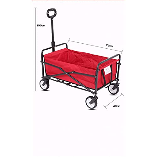 Garden Trolley Cart Rojo Carretilla para Jardín Plegable con Ruedas Neumáticas y Capacidad 90L y 80kg miniatura 4