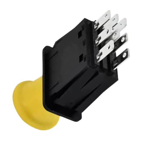 Interruptor PTO de 8 terminales para cortacésped con pomo amarillo de 10A 14V 7